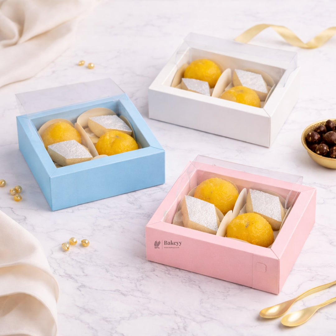 4 Cavity Chocolate Box | Multiple Colors Available | Cavity Box | Pack of 50