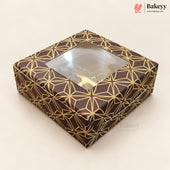 4 Cavity Printed Chocolate Box with Window | 6 Designs | Pack of 25