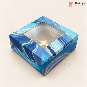 4 Cavity Printed Chocolate Box with Window | 6 Designs | Pack of 25