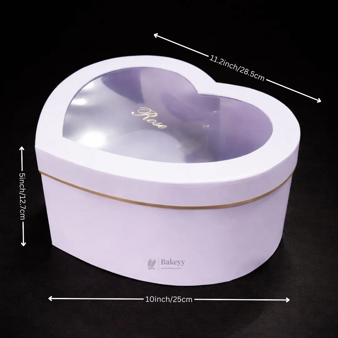 Heart Shape Transparent Lid Gift Box | Premium Hamper Packaging | Different color | Pack of 1 - Bakeyy.com - India - Heart Shape Transparent Lid Gift Box | Premium Hamper Packaging | Different color | Pack of 1 - Lavender / Large 450.00