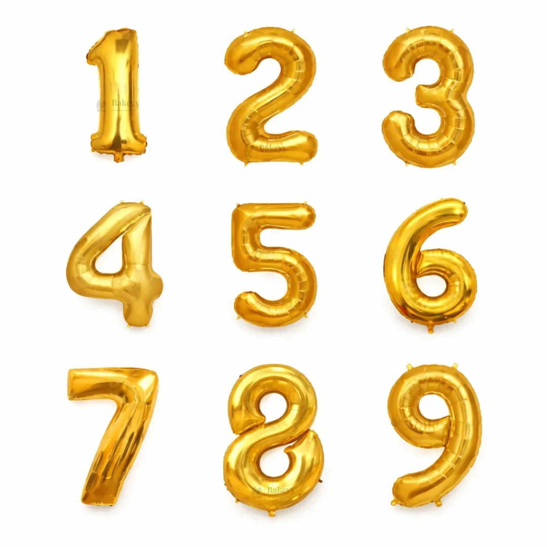 Metallic Gold Number Foil Balloon | Party Decoration | 1 Piece - Bakeyy.com - India - Metallic Gold Number Foil Balloon | Party Decoration | 1 Piece - 0 30.00