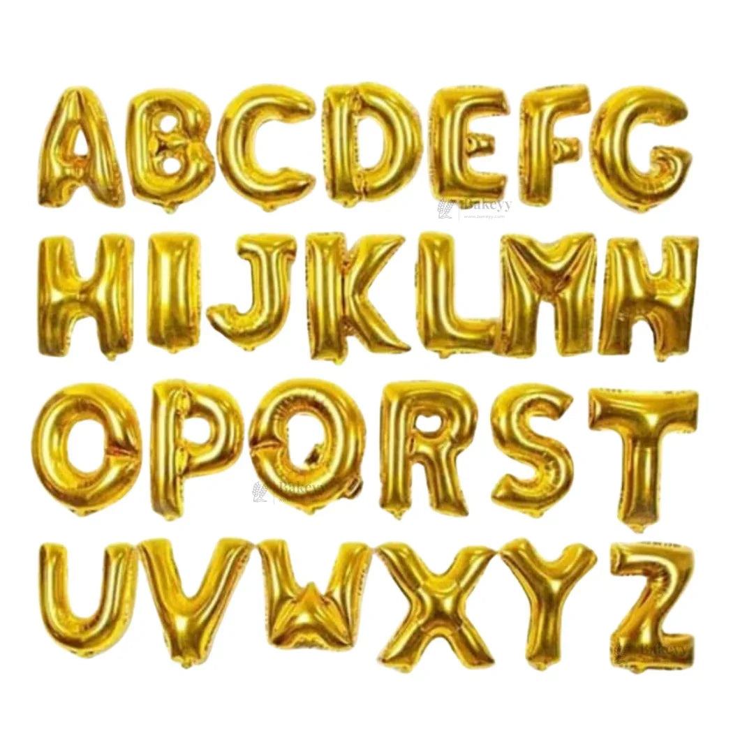 Metallic Gold Alphabet Foil Balloon | Party Decoration | 1 Piece - Bakeyy.com - India - Metallic Gold Alphabet Foil Balloon | Party Decoration | 1 Piece - A 30.00