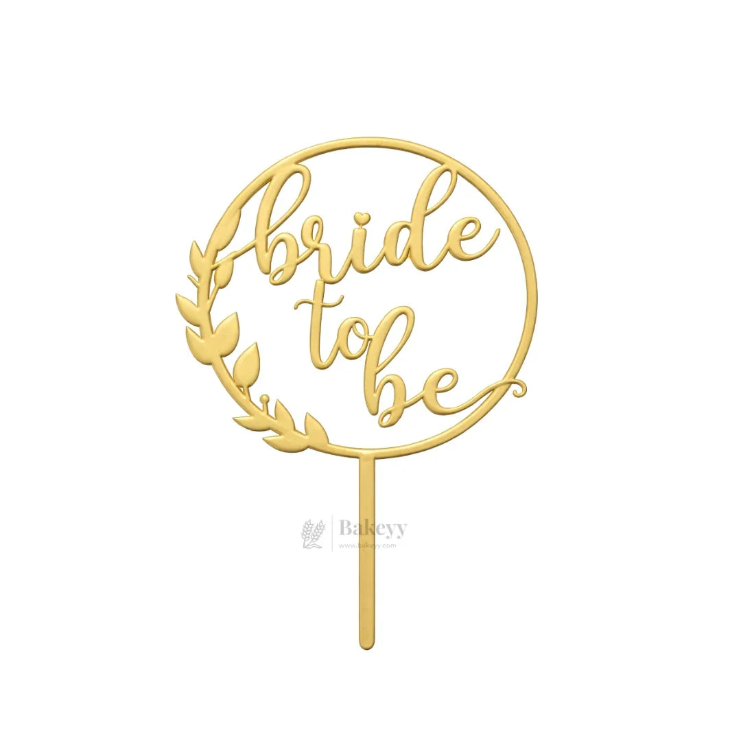 4 inch Gold Bride To Be & Groom To Be Cake Topper Set | Wedding & Pre-Wedding Cake Decoration | pack of 5