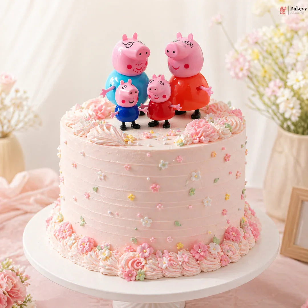 4 pcs Peppa Pig Cake Topper Set | Cartoon Theme Decoration | Pack of 1 12