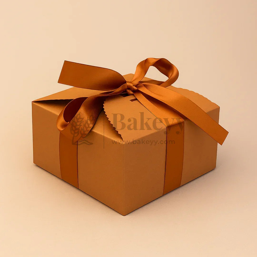 Luxury Gift Box Collection | 10 Pcs with Ribbon | Available in 5 Elegant Colors | Pack of 10 - Bakeyy.com - India - Luxury Gift Box Collection | 10 Pcs with Ribbon | Available in 5 Elegant Colors | Pack of 10 - Brown / Small