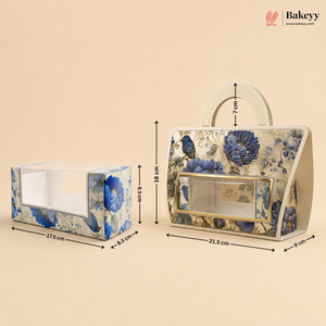 Floral Print Window Gift Box with Handle | Reusable Hamper & Return Gift Box | Pack of 5