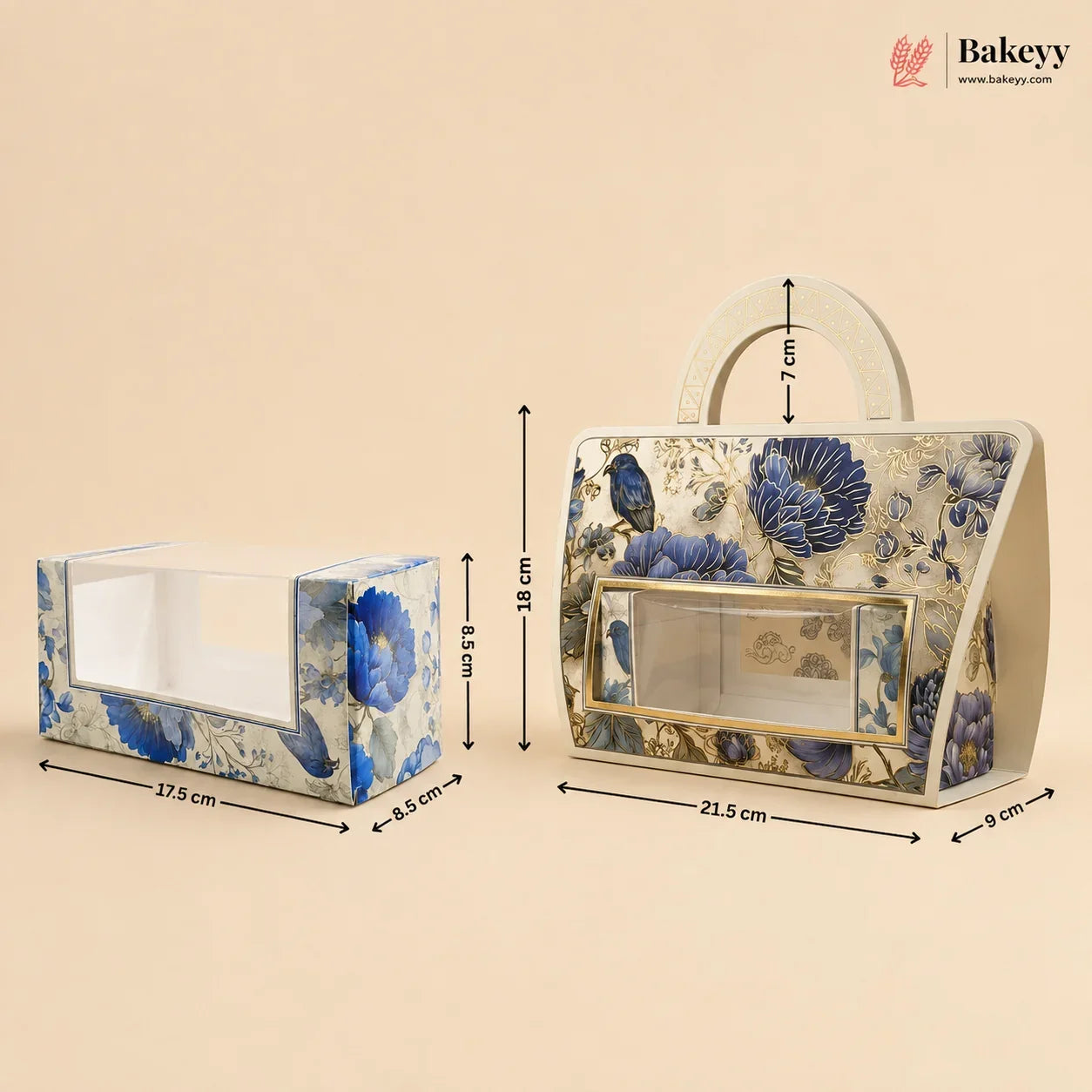 Floral Print Window Gift Box with Handle | Reusable Hamper & Return Gift Box | Pack of 5