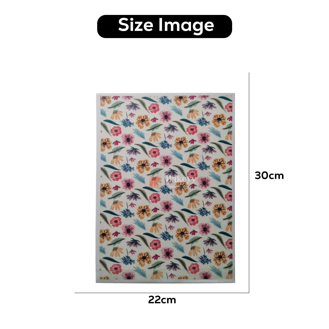 Colorful Edible Wafer Sheet – Tropical Floral Design| Pack Of 1