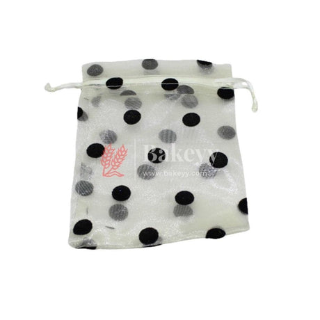 10x14 CM | Big Polka Dots Organza Potli Bags | Pack of 100 | Light Yellow Color | Candy Bag - Bakeyy.com - India - 10x14 CM | Big Polka Dots Organza Potli Bags | Pack of 100 | Light Yellow Color | Candy Bag - Default Title