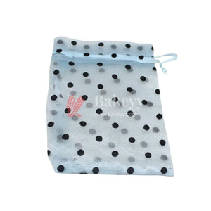 4x6-inch-or-polka-dots-organza-potli-bags-or-pack-of-100-or-light-blue-color-or-candy-bag-bakeyy-com-1 - Bakeyy.com