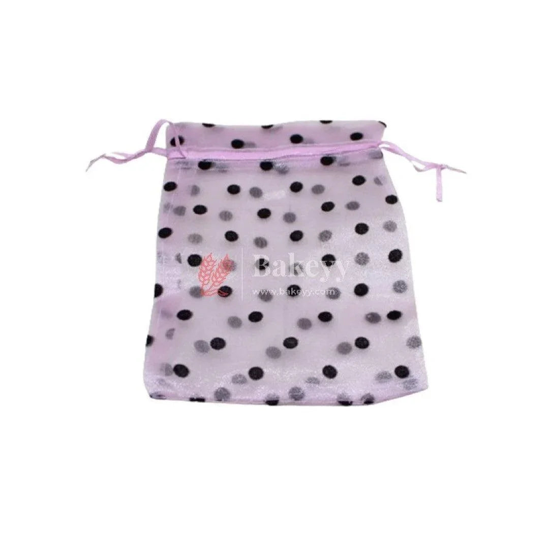 4x6-inch-or-polka-dots-organza-potli-bags-or-pack-of-100-or-light-pink-color-or-candy-bag-bakeyy-com-3 - Bakeyy.com