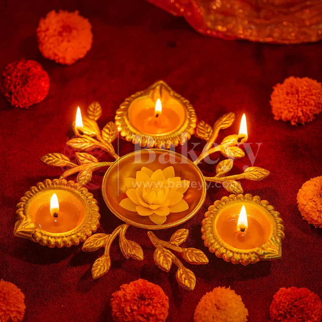 Leaf Design Decorative Urli | 1 Piece - Bakeyy.com - India - Leaf Design Decorative Urli | 1 Piece - Default Title