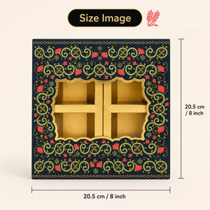 5._4_Cavity_Rigid_Dry_Fruit_Box_Elegant_Festive_Hamper_Box_with_Window_Lid_Elegant_Floral_Design_Pack_Of_1 - Bakeyy.com IN