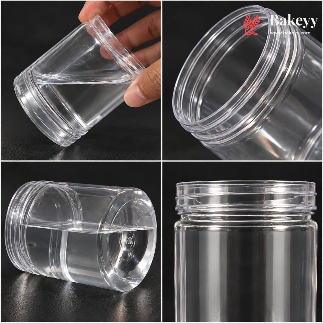 500ml Clear Plastic Storage Jars with Screw Lid | Pack of 10