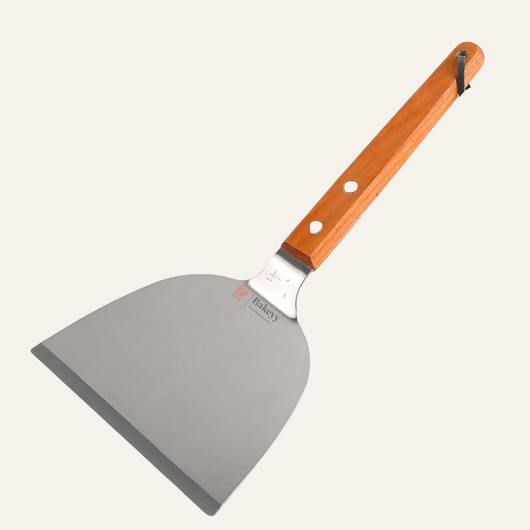 Stainless Steel Scraper with Wooden Handle| 1 Piece - Bakeyy.com - India - Stainless Steel Scraper with Wooden Handle| 1 Piece - Default Title