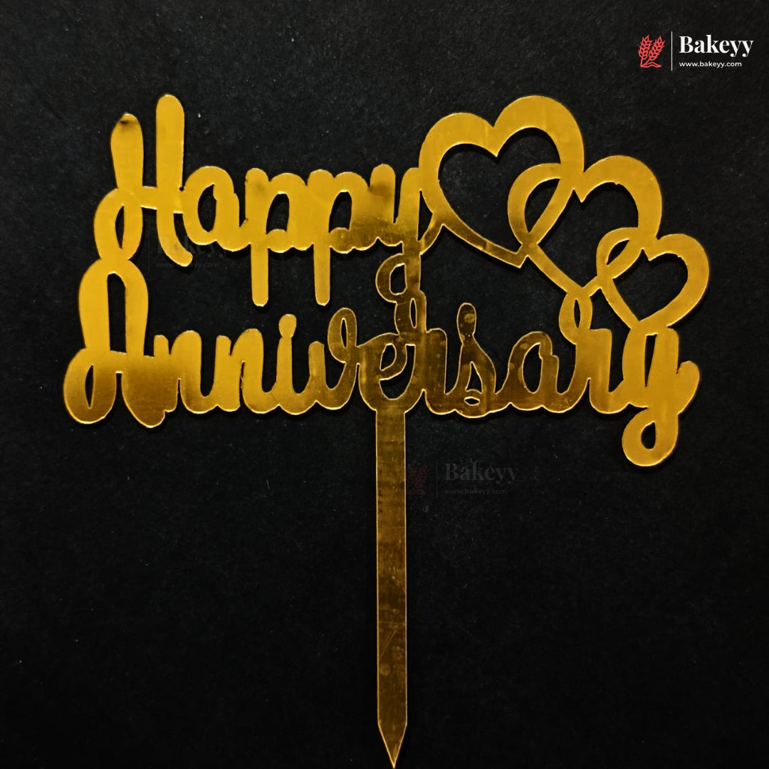 5 Inch | Happy Anniversary Cake Topper | Pack of 1
