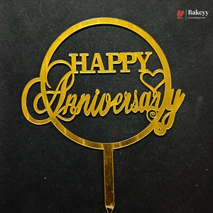 5 Inch | Happy Anniversary Cake Topper | Pack of 1