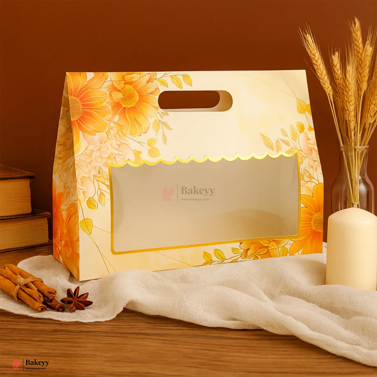 26.5x20.5x9.5cm | Floral Window Gift Box – Elegant Packaging for Every Occasion | Pack of 10