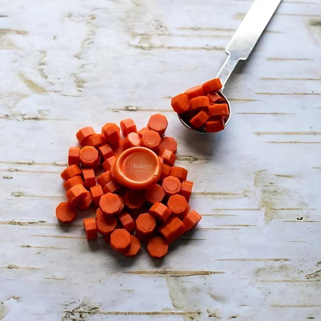 Orange Wax Seal Beads, 100g - Bakeyy.com - India - Orange Wax Seal Beads, 100g - Default Title