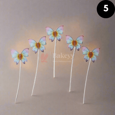 10 pcs shiny butterfly Birthday Cake Topper| decoration Toppers| Bday Decorations Items | - Bakeyy.com - India - 10 pcs shiny butterfly Birthday Cake Topper| decoration Toppers| Bday Decorations Items | - Color 5
