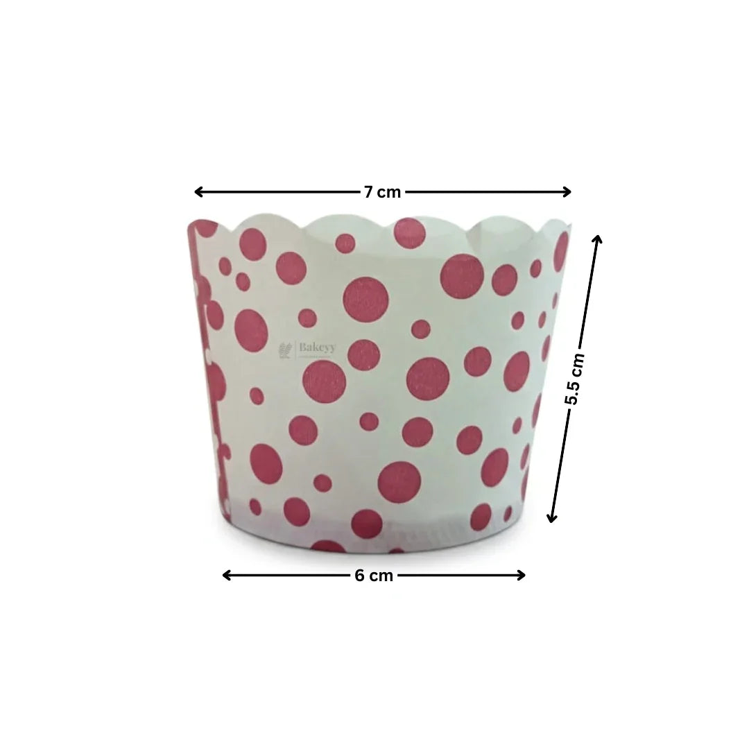 Printed Cupcake Liners | Assorted Red Designs | Baking Paper Cups | 3 Design Options | Pack of 50