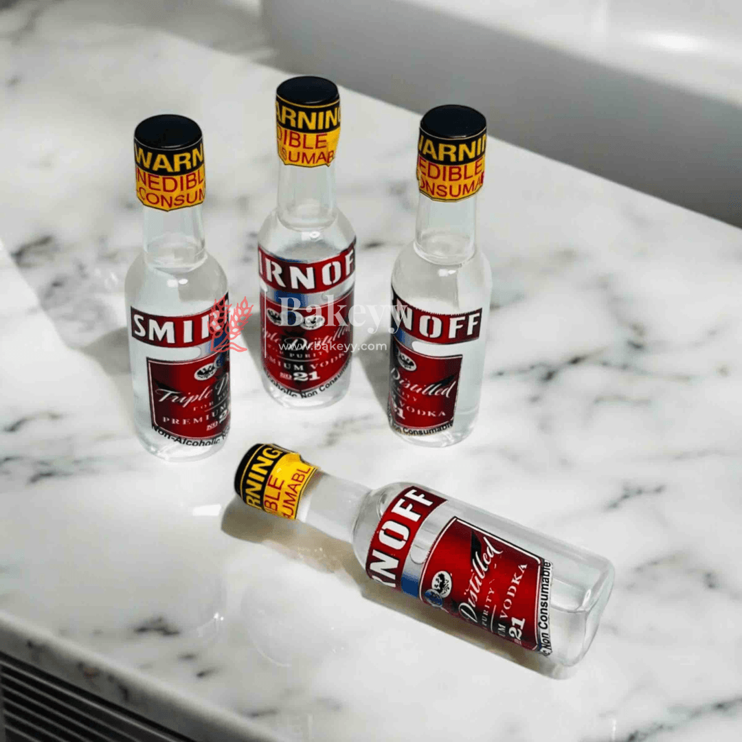 4" inch Liquor Miniature Bottle Toppers | Cake Toppers | Pack of 1| - Bakeyy.com - India - 4" inch Liquor Miniature Bottle Toppers | Cake Toppers | Pack of 1| - Smirnoff