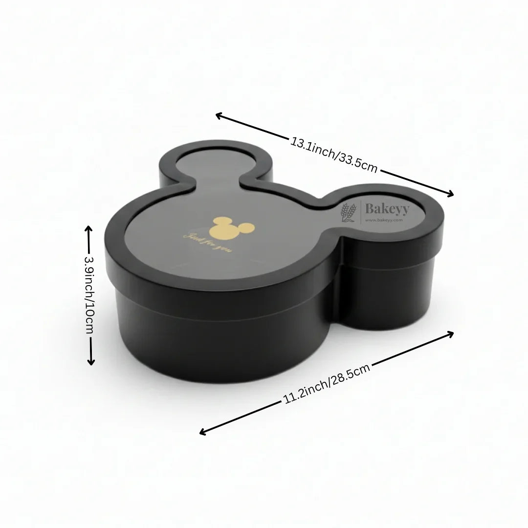 Mickey-Shaped Premium Gift Box with Transparent Lid l Pack of 1 - Bakeyy.com - India - Mickey-Shaped Premium Gift Box with Transparent Lid l Pack of 1 - Black 599.00