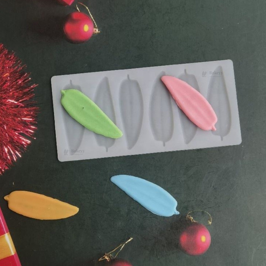 5 Cavity Leaf Petal Silicone Mould | Elongated Botanical Shape for Chocolates & Desserts | Pack of 1