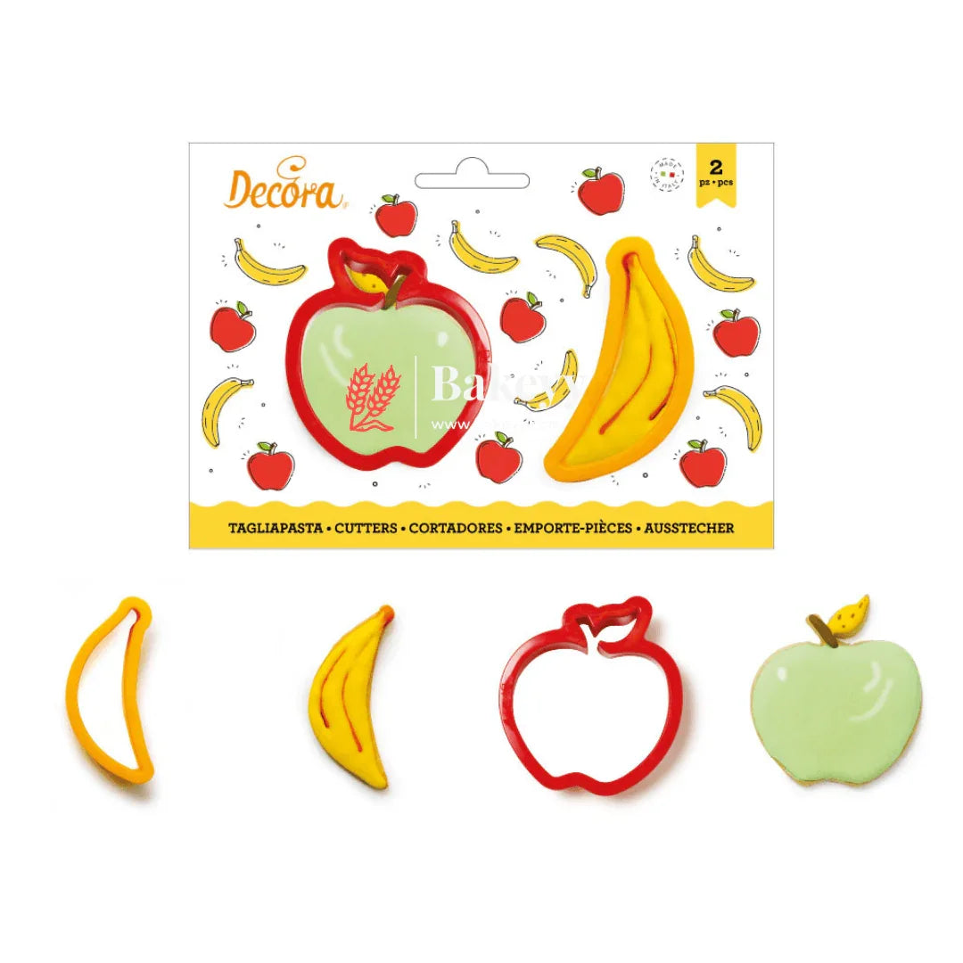 2 Pieces Apple and Banana Cookie Cutter| Perfect for Baking and DIY Craft Projects - Bakeyy.com - India - 2 Pieces Apple and Banana Cookie Cutter| Perfect for Baking and DIY Craft Projects - Default Title