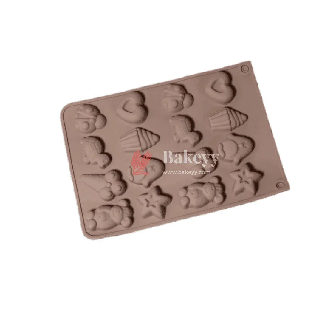 Chocolate Silicon Mould | Multipurpose Silicone Mould for Baking, Chocolates, and Candies | 16-Cavity Fun Shape Tray | Multiple Designs | - Bakeyy.com - India - Chocolate Silicon Mould | Multipurpose Silicone Mould for Baking, Chocolates, and Candies | 16-Cavity Fun Shape Tray | Multiple Designs | - Default Title