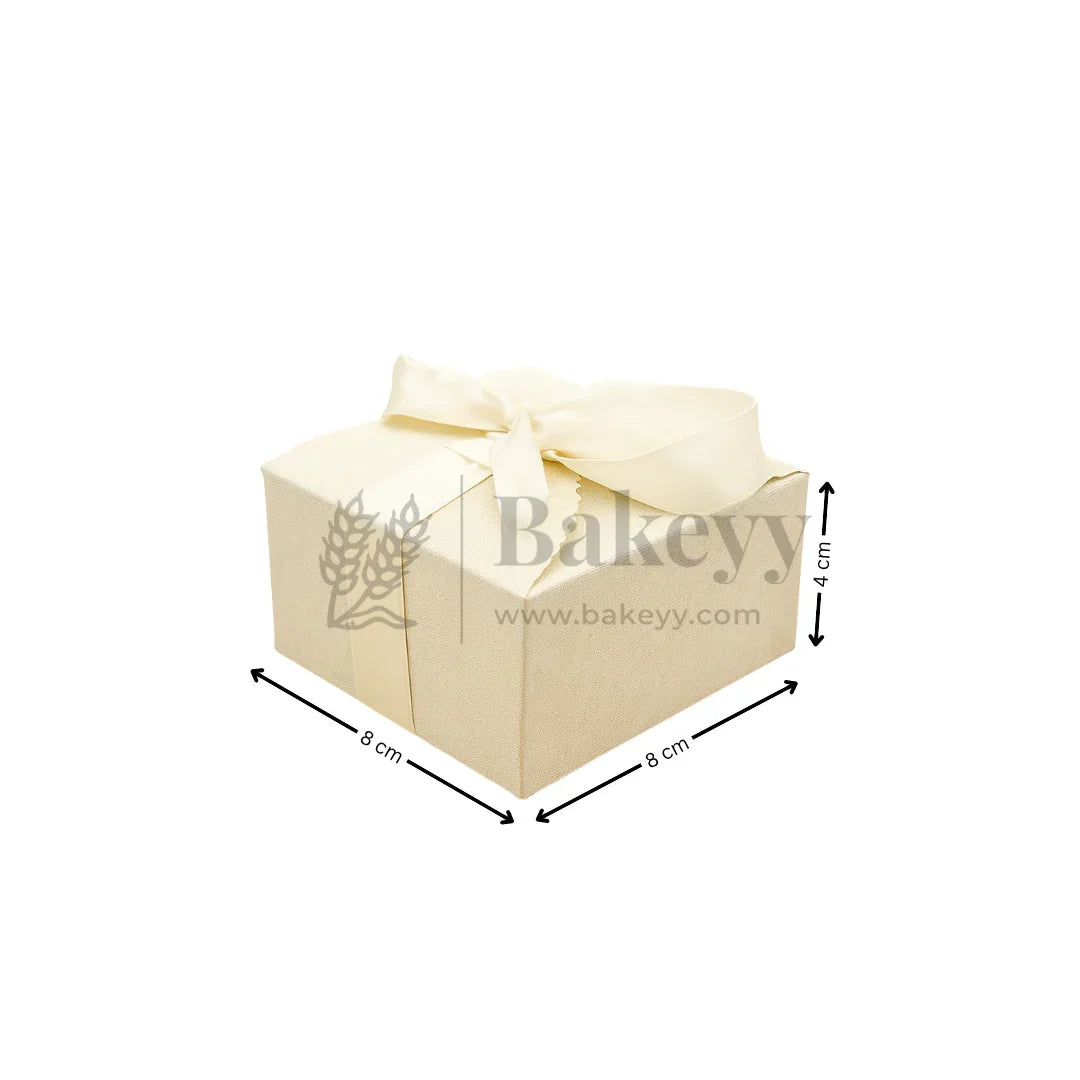 Luxury Gift Box Collection | 10 Pcs with Ribbon | Available in 5 Elegant Colors | Pack of 10 - Bakeyy.com - India - Luxury Gift Box Collection | 10 Pcs with Ribbon | Available in 5 Elegant Colors | Pack of 10 - Cream White / Small