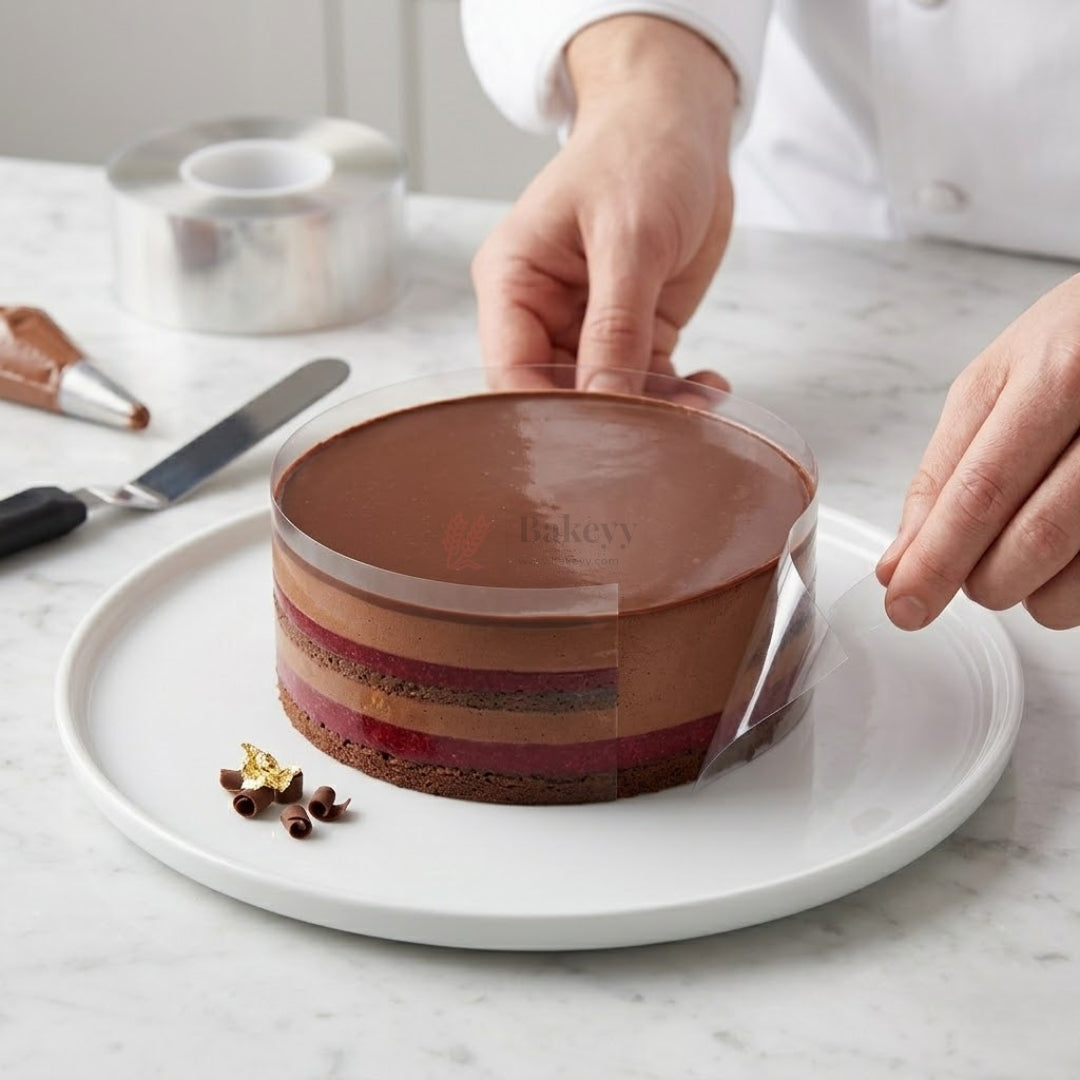 5 cm and 6.5 cm | 2 Sizes | Transparent PVC Pastry Collar Roll | Pack of 1