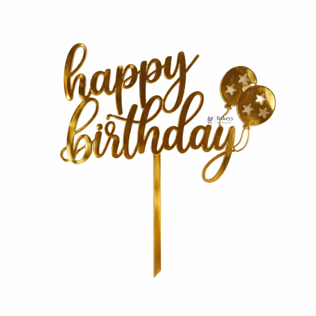 5 Inch Acrylic Cake Topper | Decorative Cake Topper for Celebrations | Assorted designs | Set 2 | Pack of 5