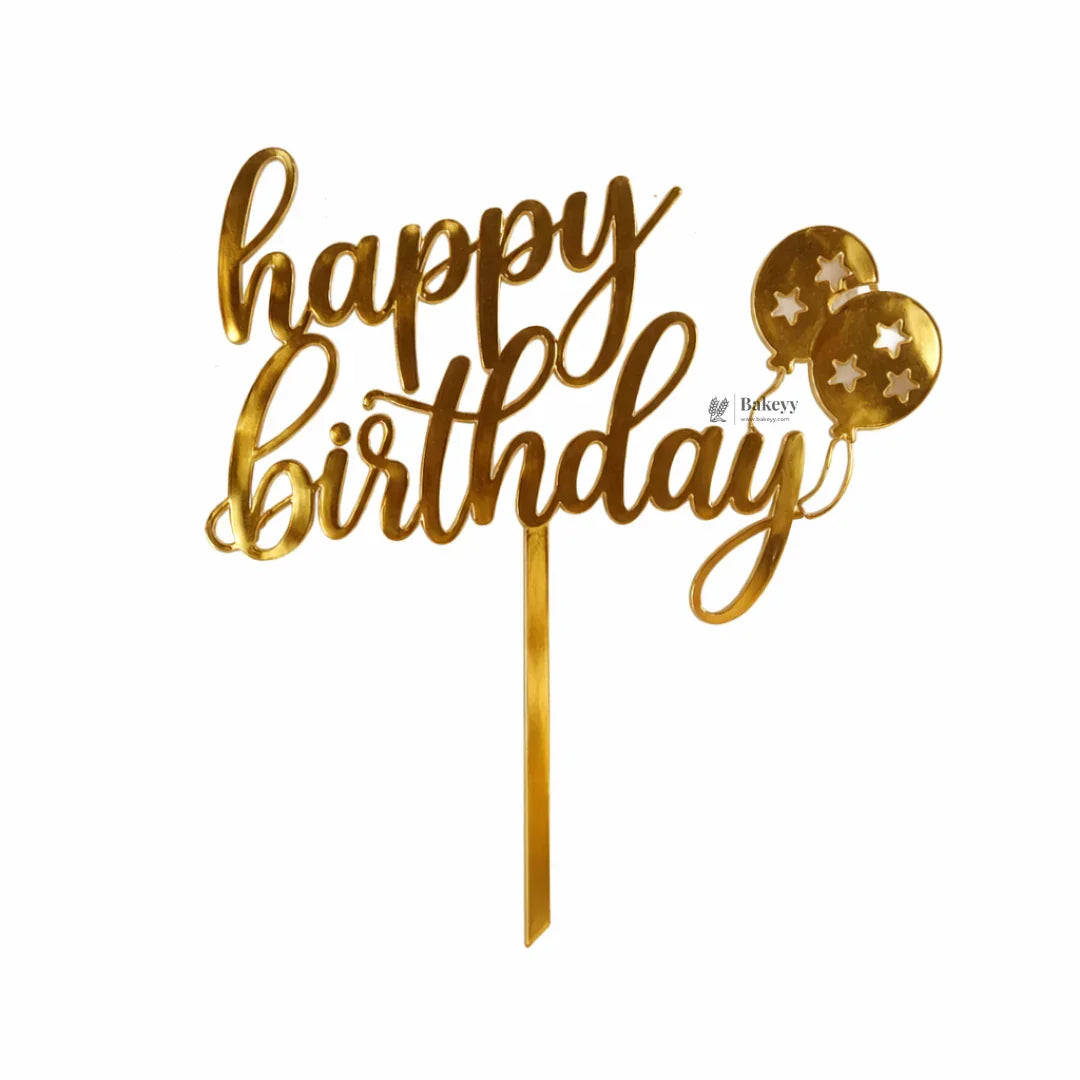 5 Inch Acrylic Cake Topper | Decorative Cake Topper for Celebrations | Assorted designs | Set 2 | Pack of 5