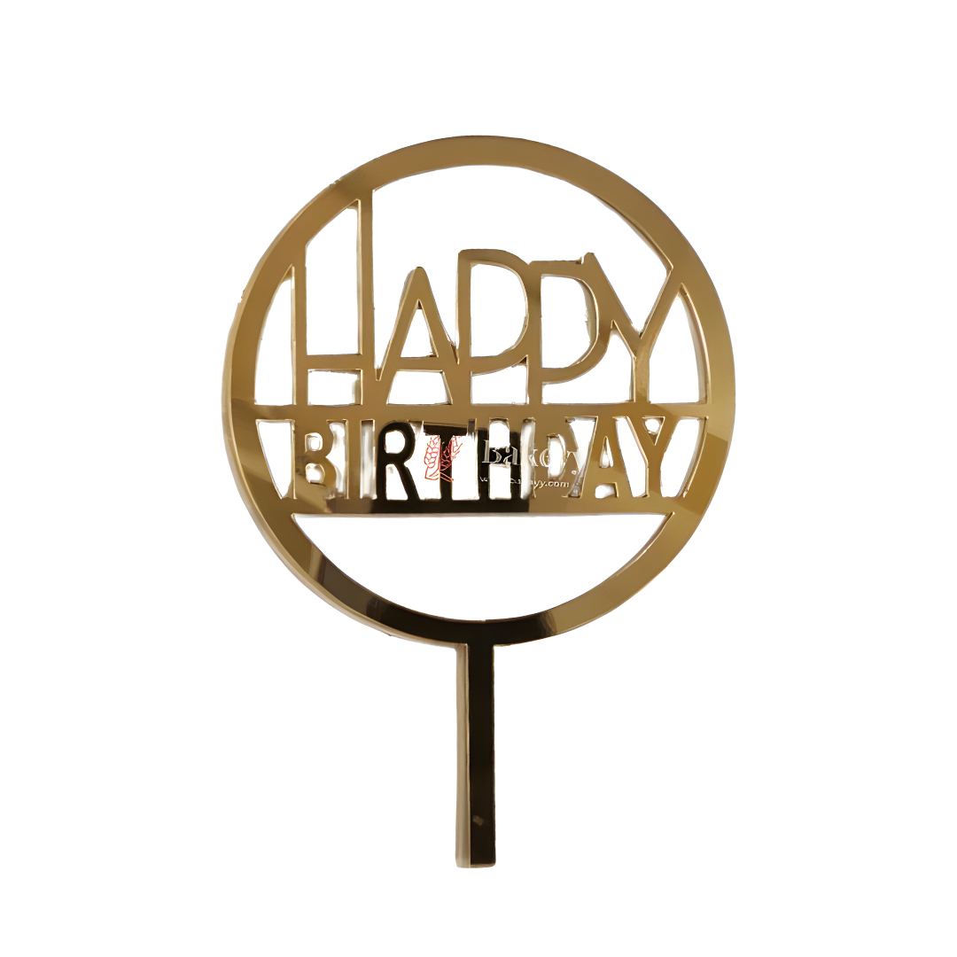 5 Inch Acrylic Cake Topper | Decorative Cake Topper for Celebrations | Assorted designs | Set 2 | Pack of 5