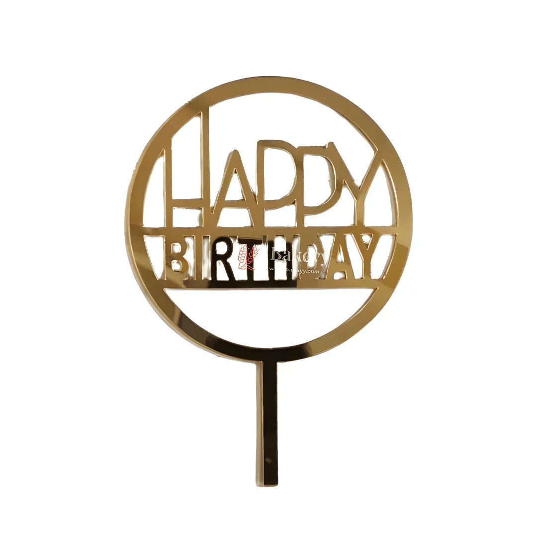 5 Inch Acrylic Cake Topper | Decorative Cake Topper for Celebrations | Assorted designs | Set 2 | Pack of 5