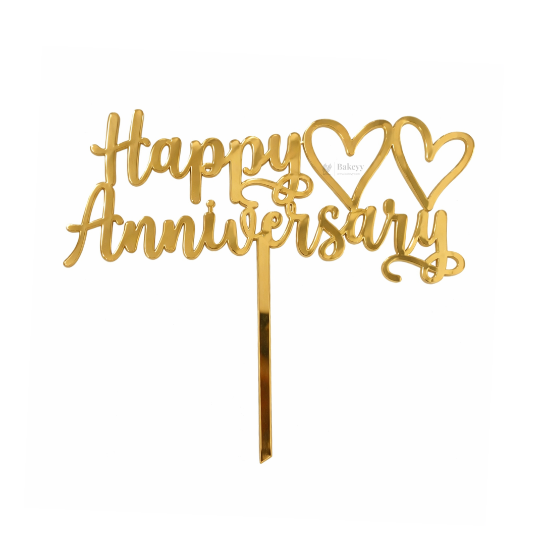 5 Inch | Happy Anniversary Cake Topper | Pack of 5
