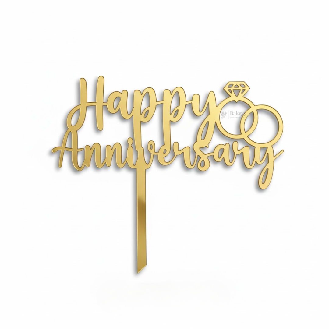 5 Inch | Happy Anniversary Cake Topper | Pack of 5