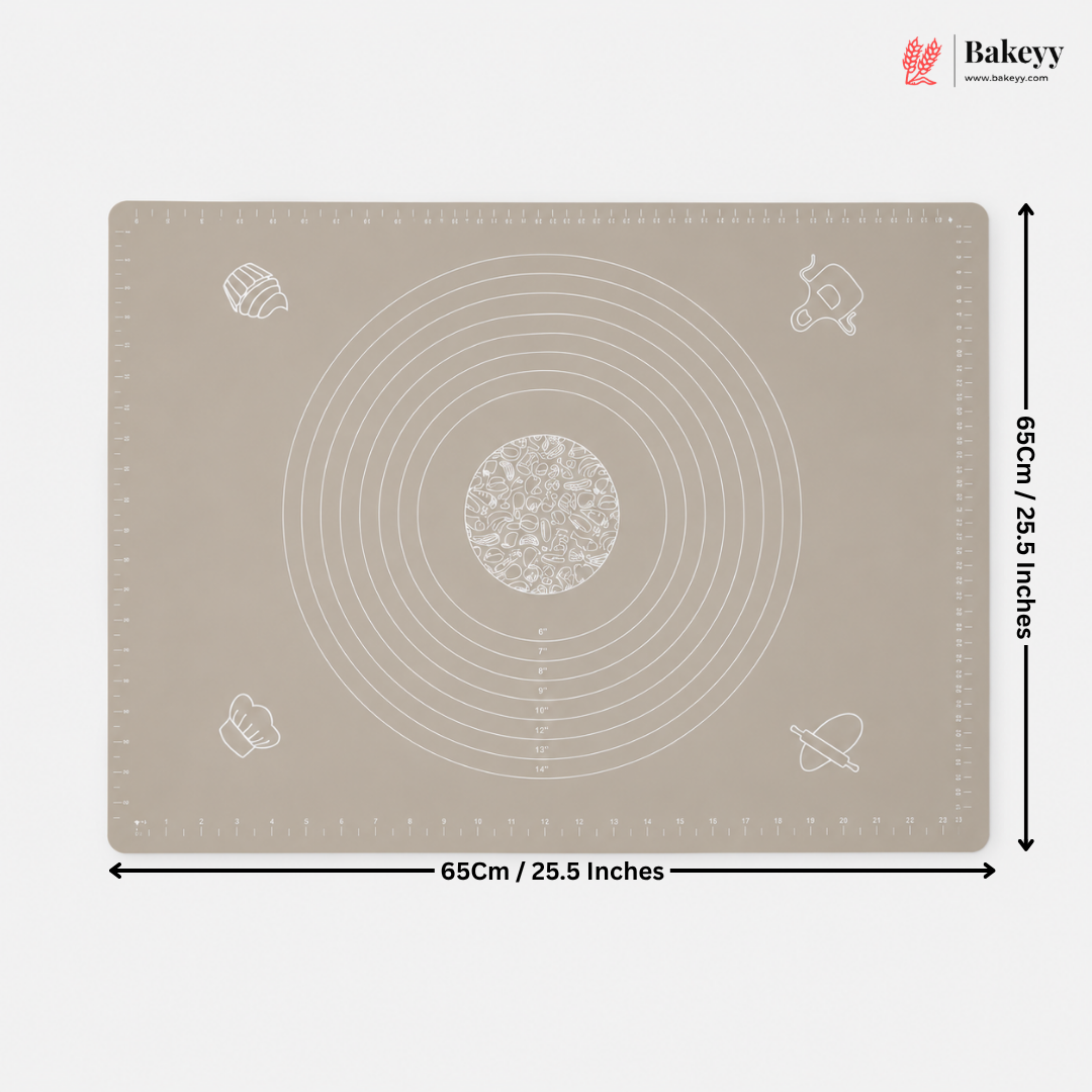 65x65 Cm | Silicone Baking Mat With Measurement Guide | Non-Stick Pastry Rolling Mat | Pack of 1