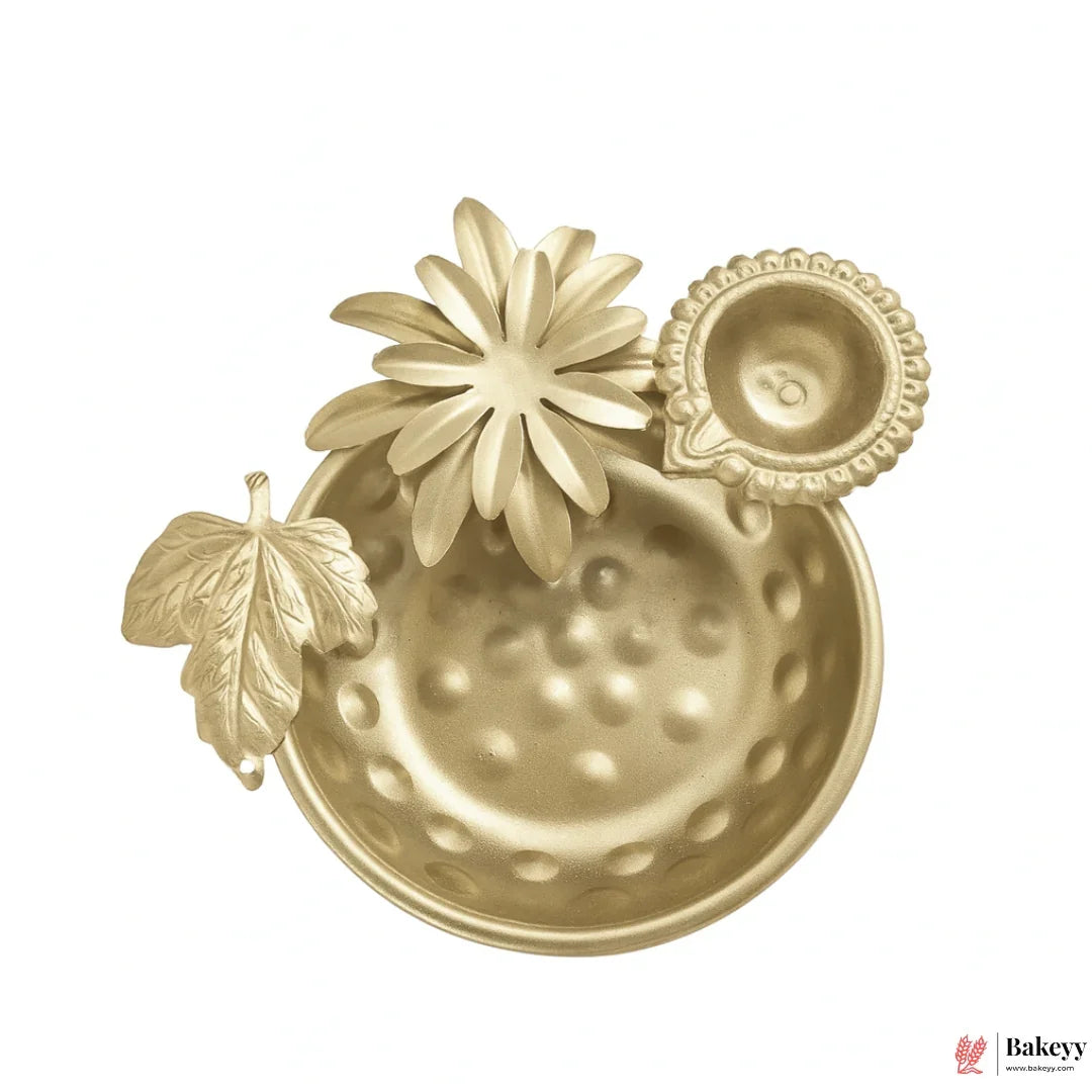 Decorative Urli with Leaf, Flower and Diya | 1 Piece