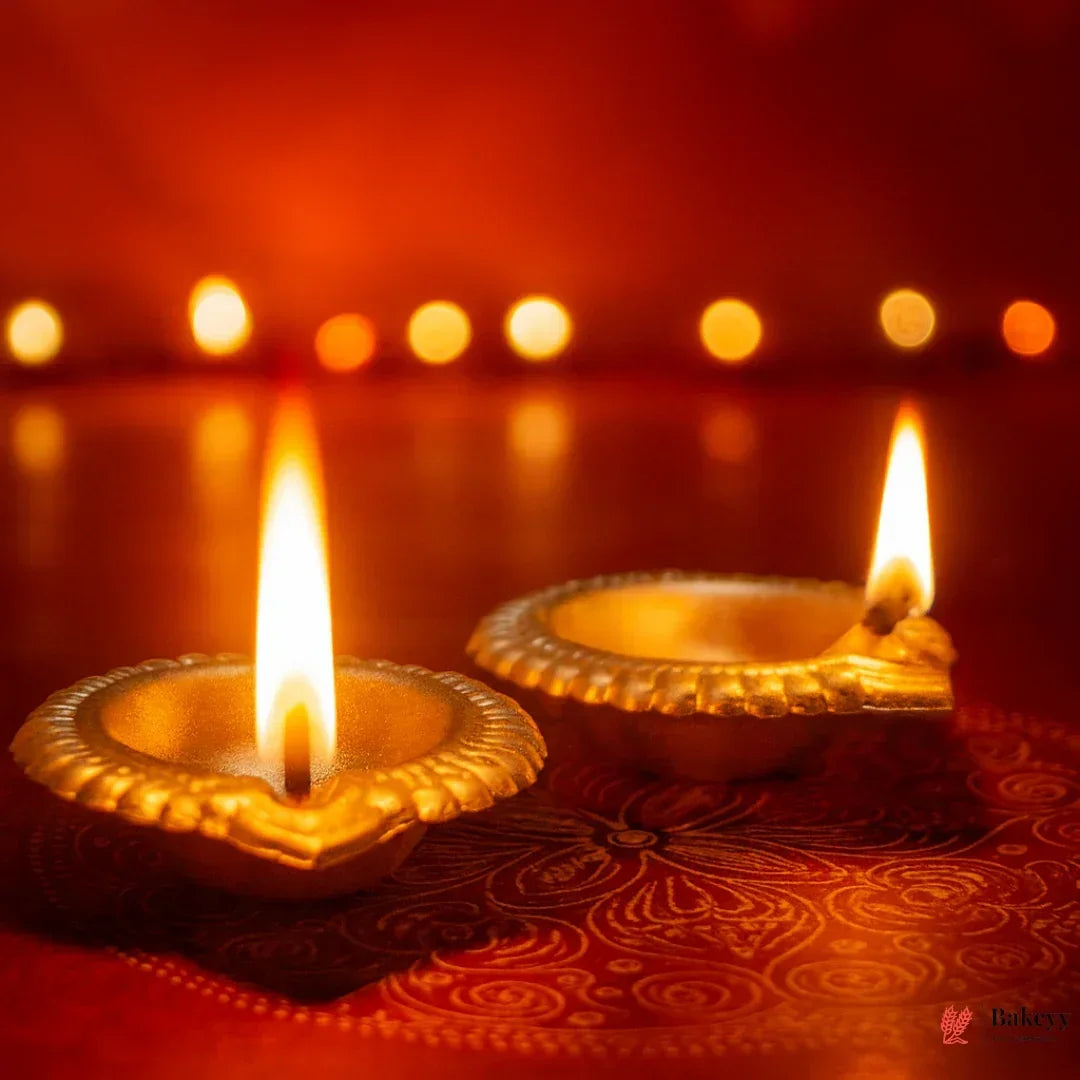 Traditional Golden Metal Diya (Pack of 2) - Bakeyy.com - India - Traditional Golden Metal Diya (Pack of 2) - Default Title