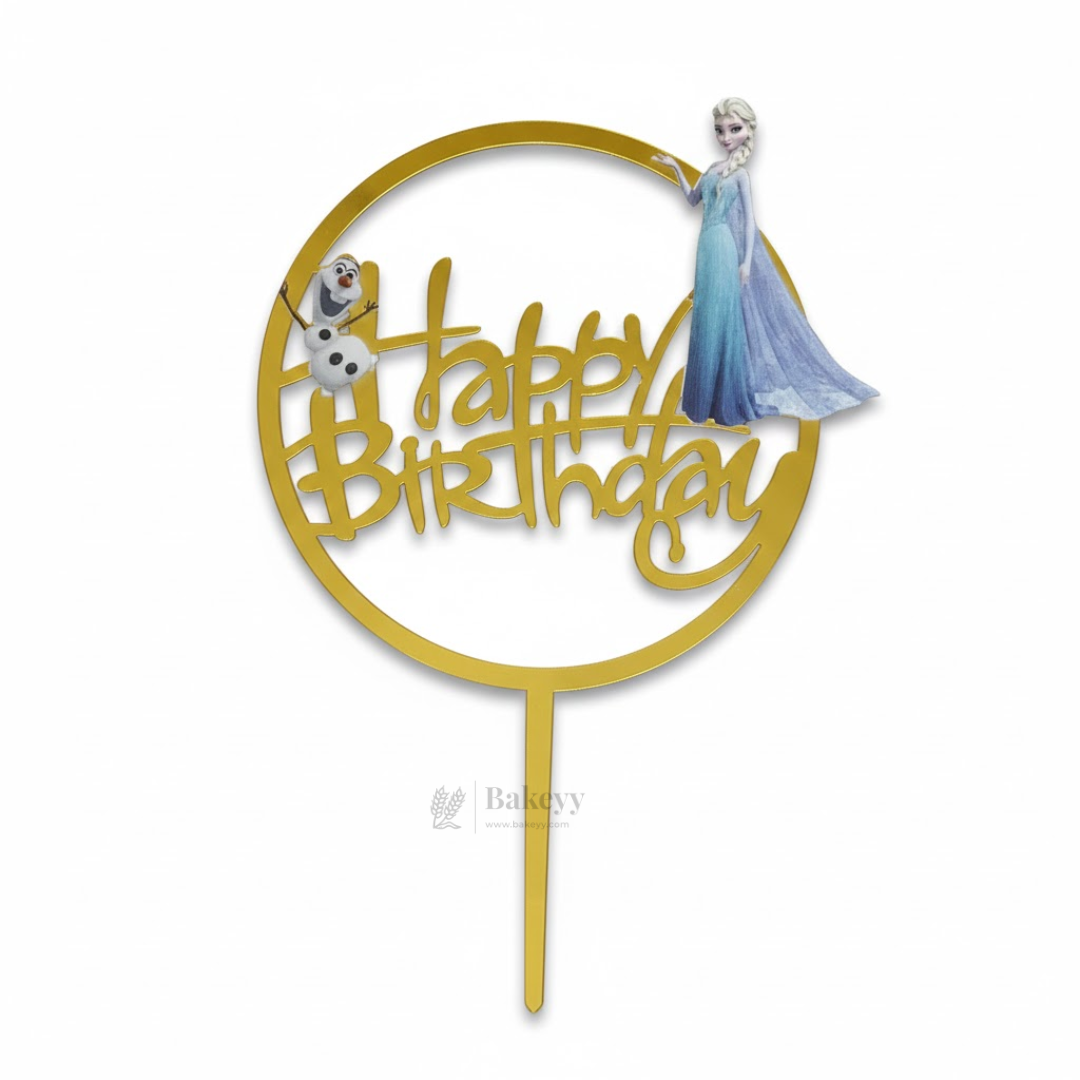 6 Inch | Kids Cartoon Happy Birthday Cake Topper | Gold Cartoon Theme | Pack of 5