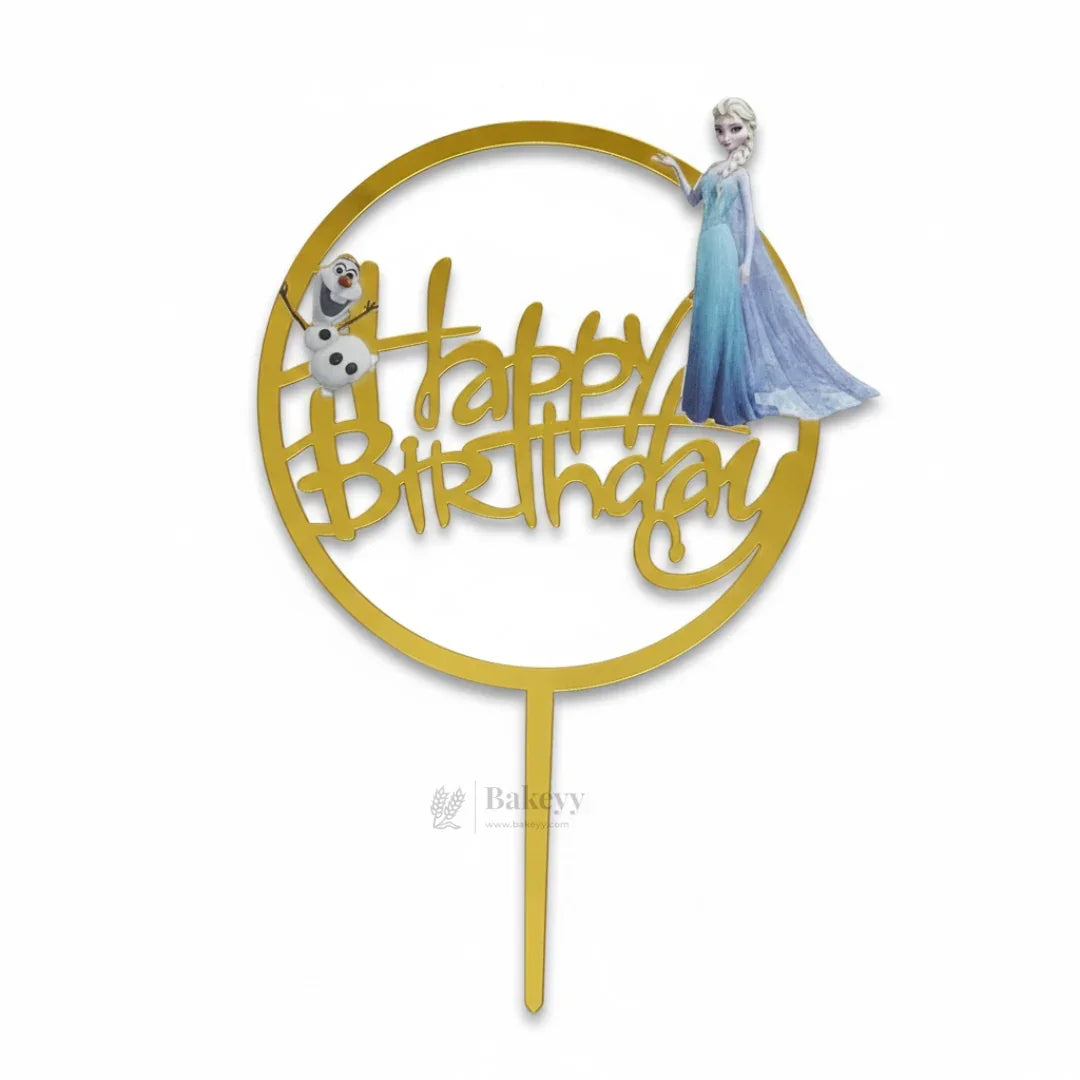 6 Inch | Kids Cartoon Happy Birthday Cake Topper | Gold Cartoon Theme | Pack of 5