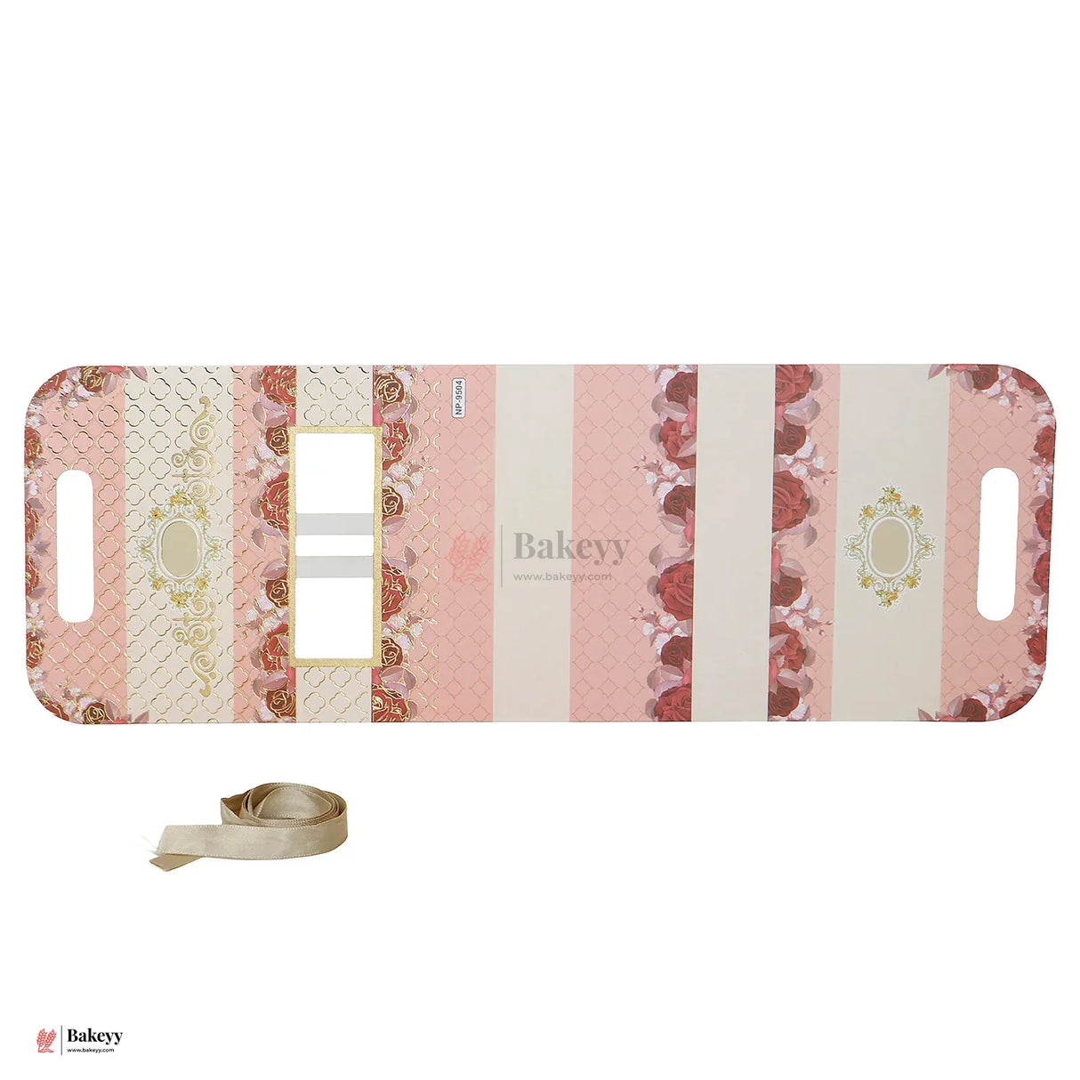 17.5x19x9cm | Luxury Floral Gift Box with Golden Ribbon & Transparent Window | Empty Hamper Packaging | Pack of 10 - Bakeyy.com - India - 17.5x19x9cm | Luxury Floral Gift Box with Golden Ribbon & Transparent Window | Empty Hamper Packaging | Pack of 10 - Default Title