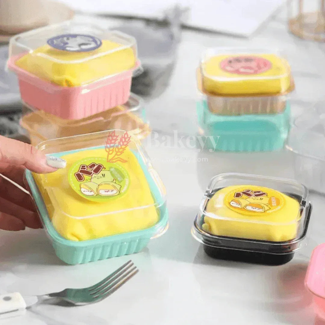 1 Brownie Box | Mini Muffins Pastry Packaging Box | Individual Pastry Container | Pack Of 50 - Bakeyy.com - India - 1 Brownie Box | Mini Muffins Pastry Packaging Box | Individual Pastry Container | Pack Of 50 - Pink