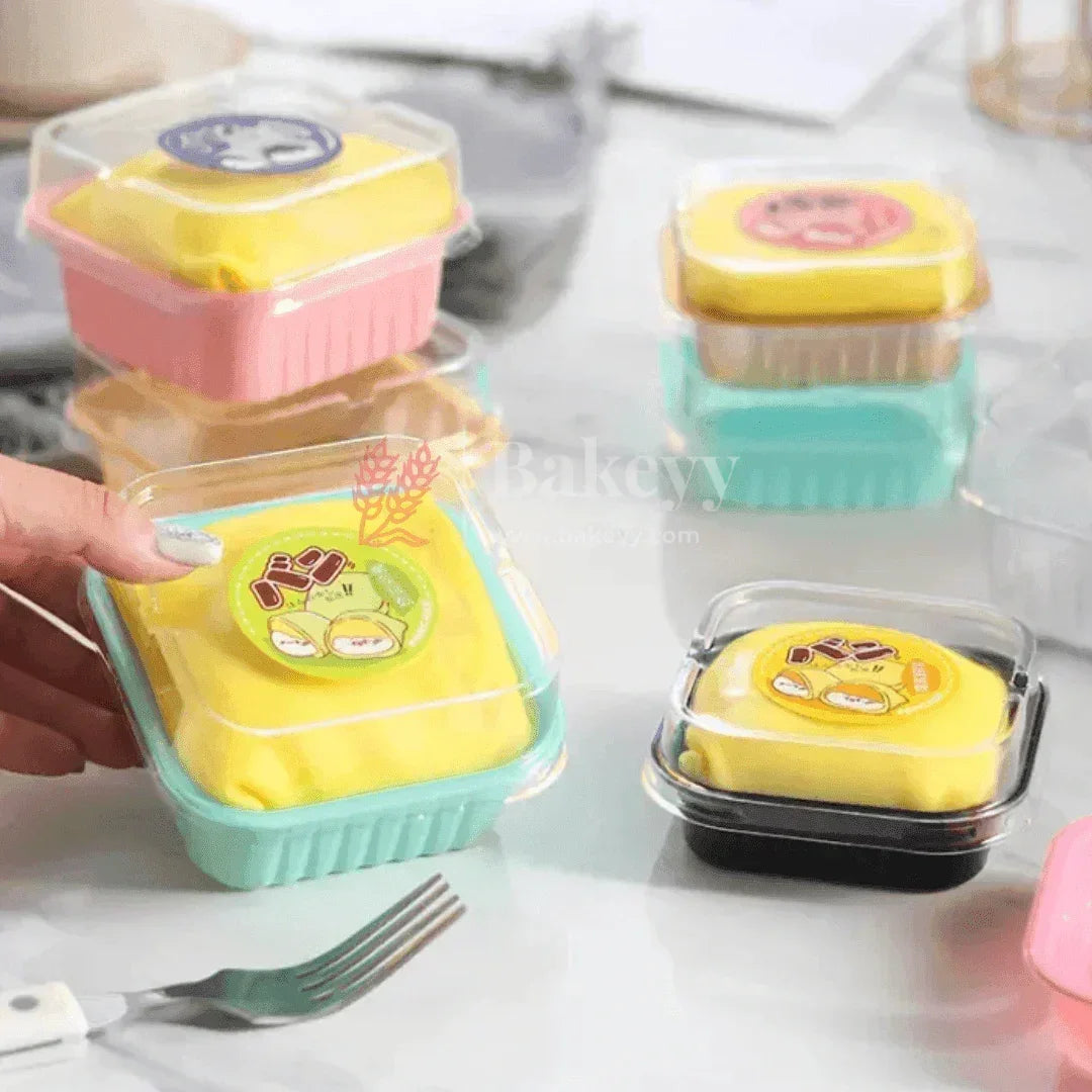 1 Brownie Box | Mini Muffins Pastry Packaging Box | Individual Pastry Container | Pack Of 50 - Bakeyy.com - India - 1 Brownie Box | Mini Muffins Pastry Packaging Box | Individual Pastry Container | Pack Of 50 - Pink