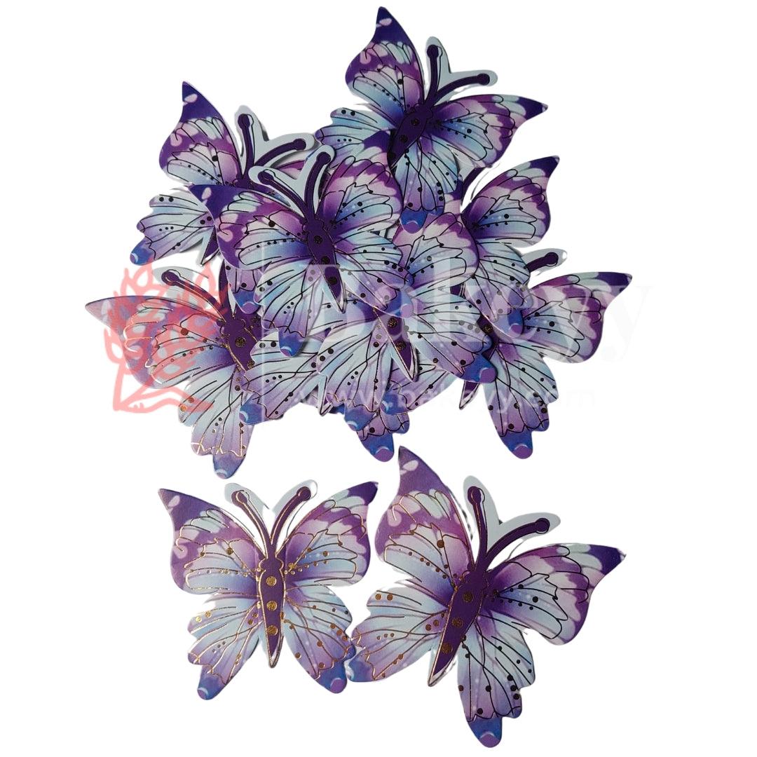 Violet and Blue | Mystic Butterfly toppers| Pack of 10 toppers| Butterfly with golden lining - Bakeyy.com - India - Violet and Blue | Mystic Butterfly toppers| Pack of 10 toppers| Butterfly with golden lining - Default Title