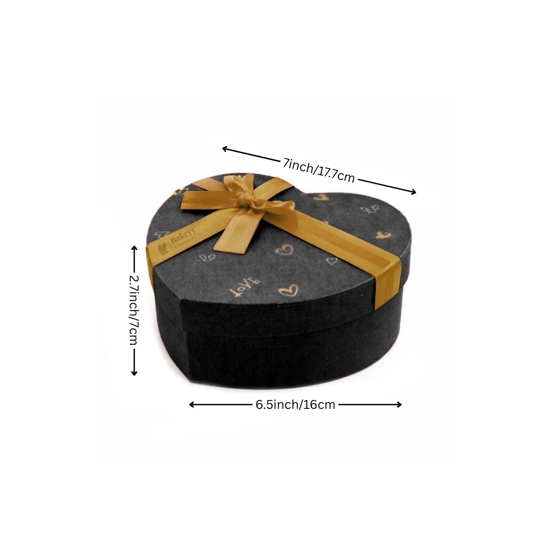 Heart Shape Rigid Hamper Box with Ribbon Lid | Premium Packaging for Chocolates or Gifts | Pack of 1