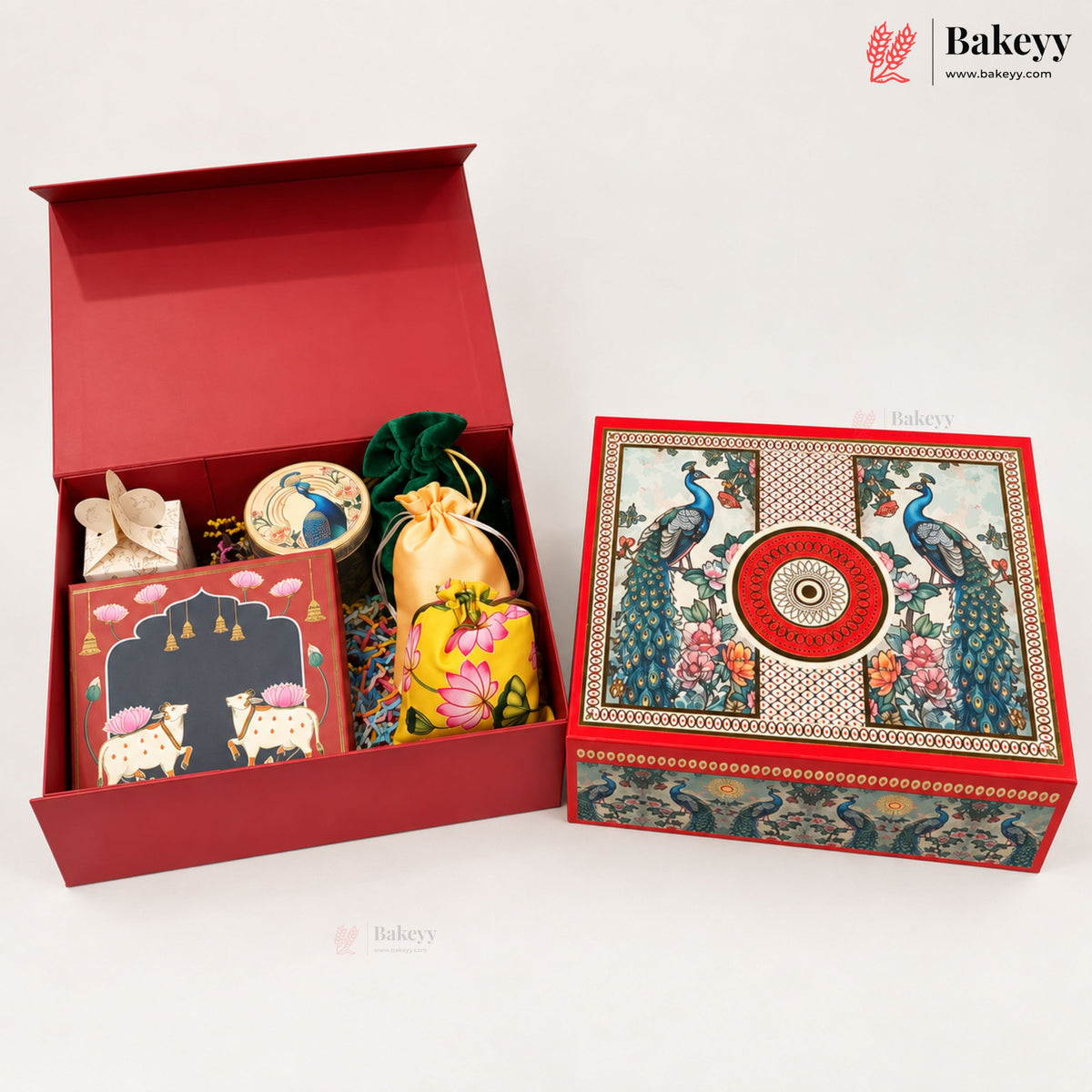 6 Cavity | Peacock & Palace Printed Hamper Gift Box | Pack of 1