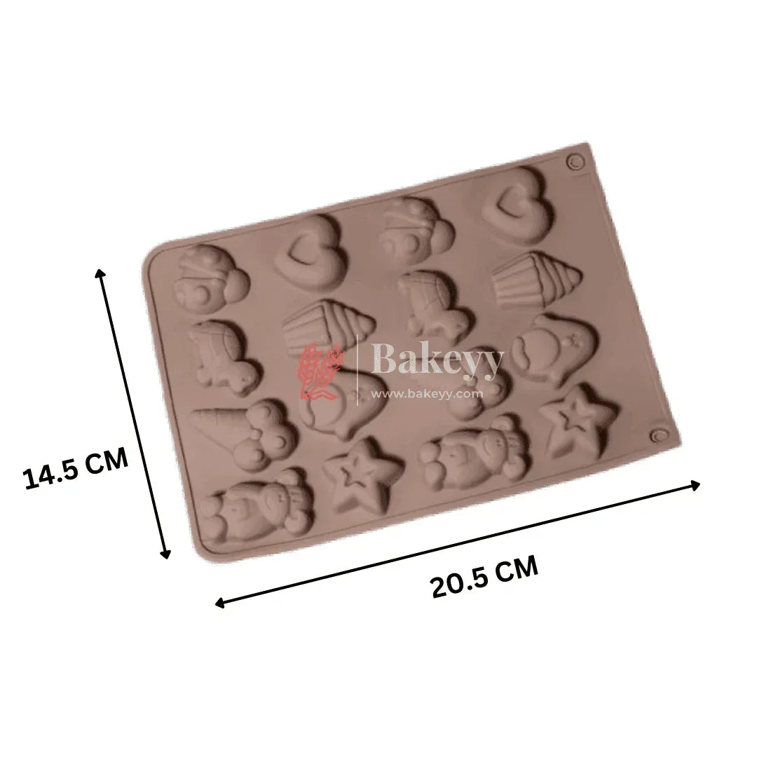 Chocolate Silicon Mould | Multipurpose Silicone Mould for Baking, Chocolates, and Candies | 16-Cavity Fun Shape Tray | Multiple Designs | - Bakeyy.com - India - Chocolate Silicon Mould | Multipurpose Silicone Mould for Baking, Chocolates, and Candies | 16-Cavity Fun Shape Tray | Multiple Designs | - Default Title